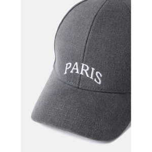 Mint Velvet Grey Denim Paris Slogan Cap